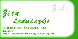 zita ledniczki business card